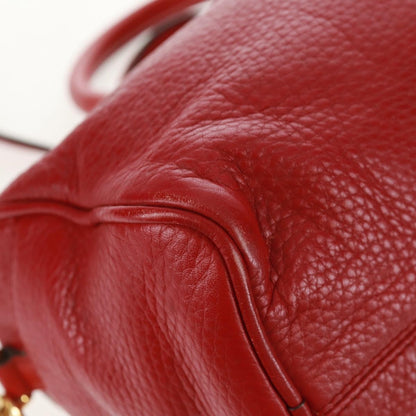 Loewe LOEWE Hand Bag Leather 2way Red Gold Authentic 160175