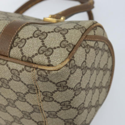 Gucci GUCCI GG Supreme Hand Bag PVC Beige Gold Authentic 173885
