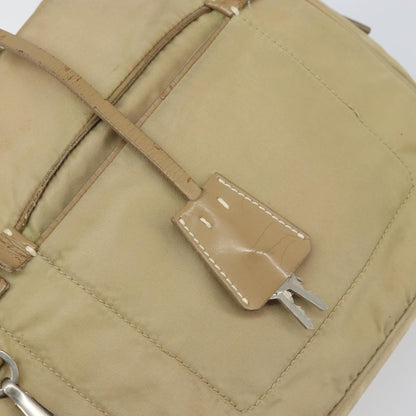 Prada PRADA Hand Bag Nylon Beige Silver Authentic 166752