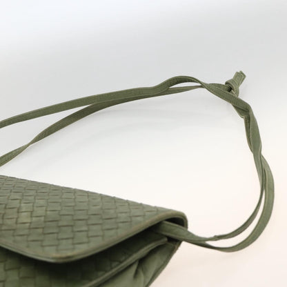 BOTTEGAVENETA BOTTEGAVENETA BOTTEGA VENETA INTRECCIATO Shoulder Bag Leather Khaki Gold Authentic BSZ346