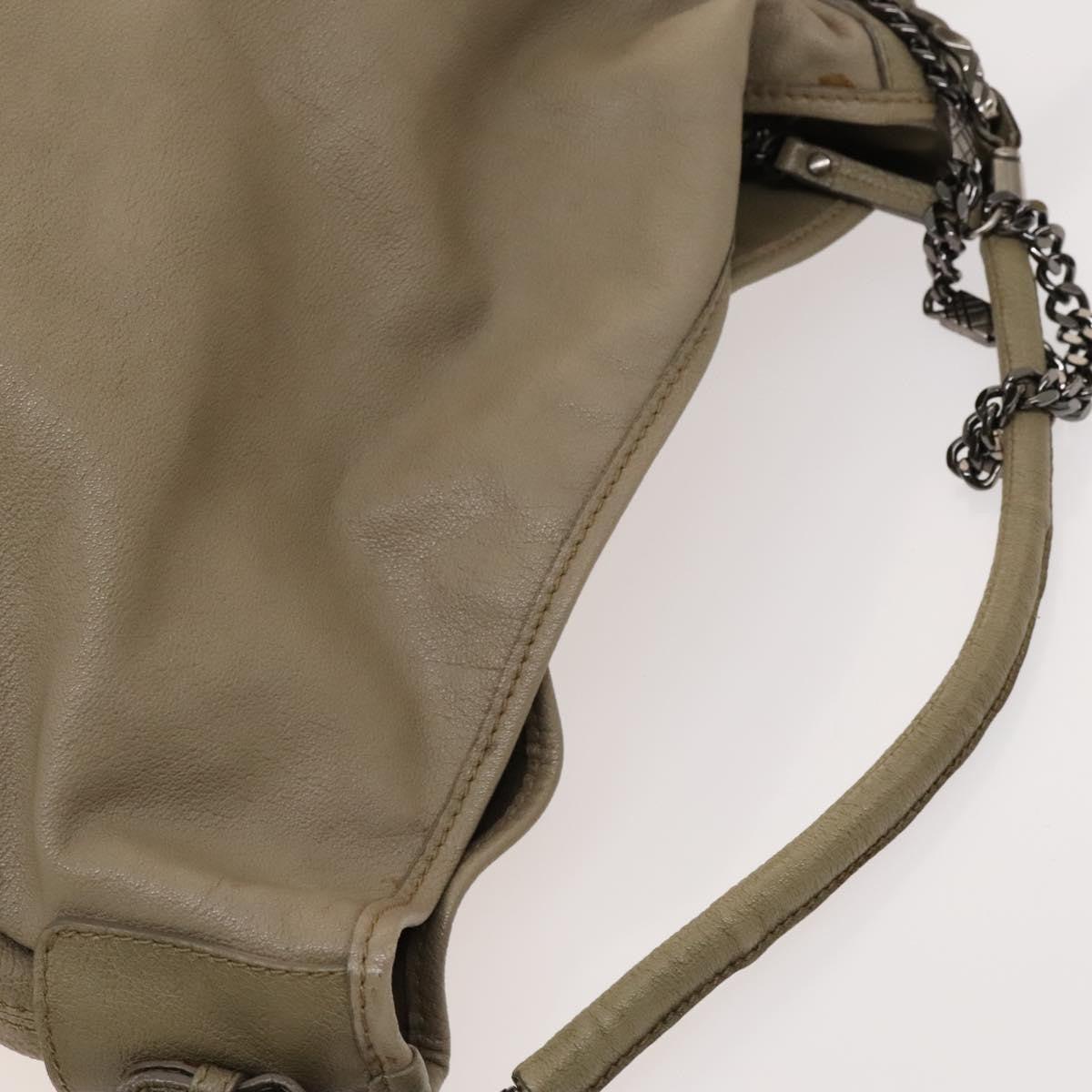 Burberry BURBERRY Shoulder Bag Leather Beige Authentic 119364