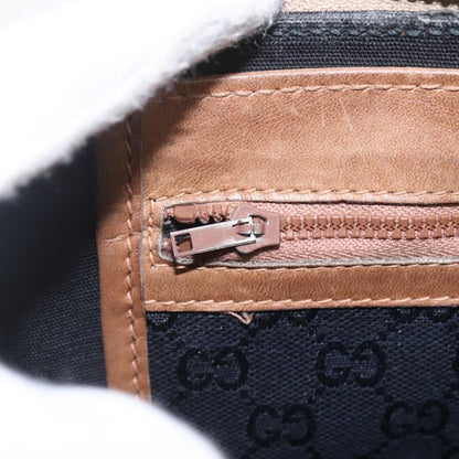 Gucci GUCCI Web Sherry Line GG Canvas Hand Bag 2way Black Gold Authentic gh1528