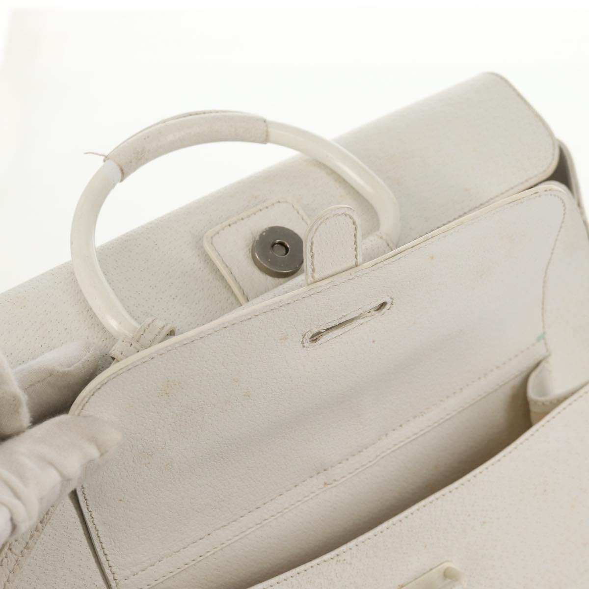 Gucci GUCCI Hand Bag Leather 2way White Silver 000 2058 0307 5 Authentic bs31539