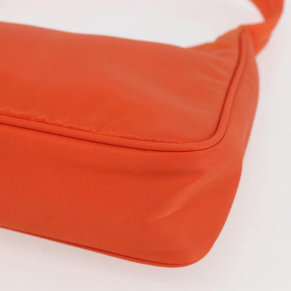 Prada PRADA Accessory Pouch Nylon Orange Silver Authentic 158663V Bag