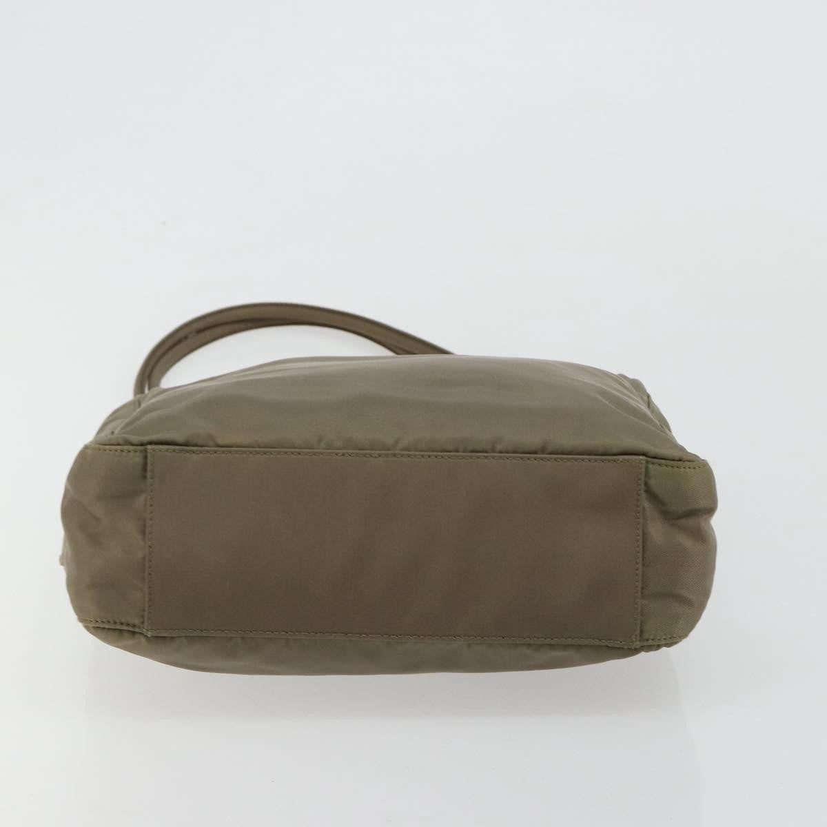 Prada PRADA Tote Bag Nylon Khaki Silver Authentic BA12923