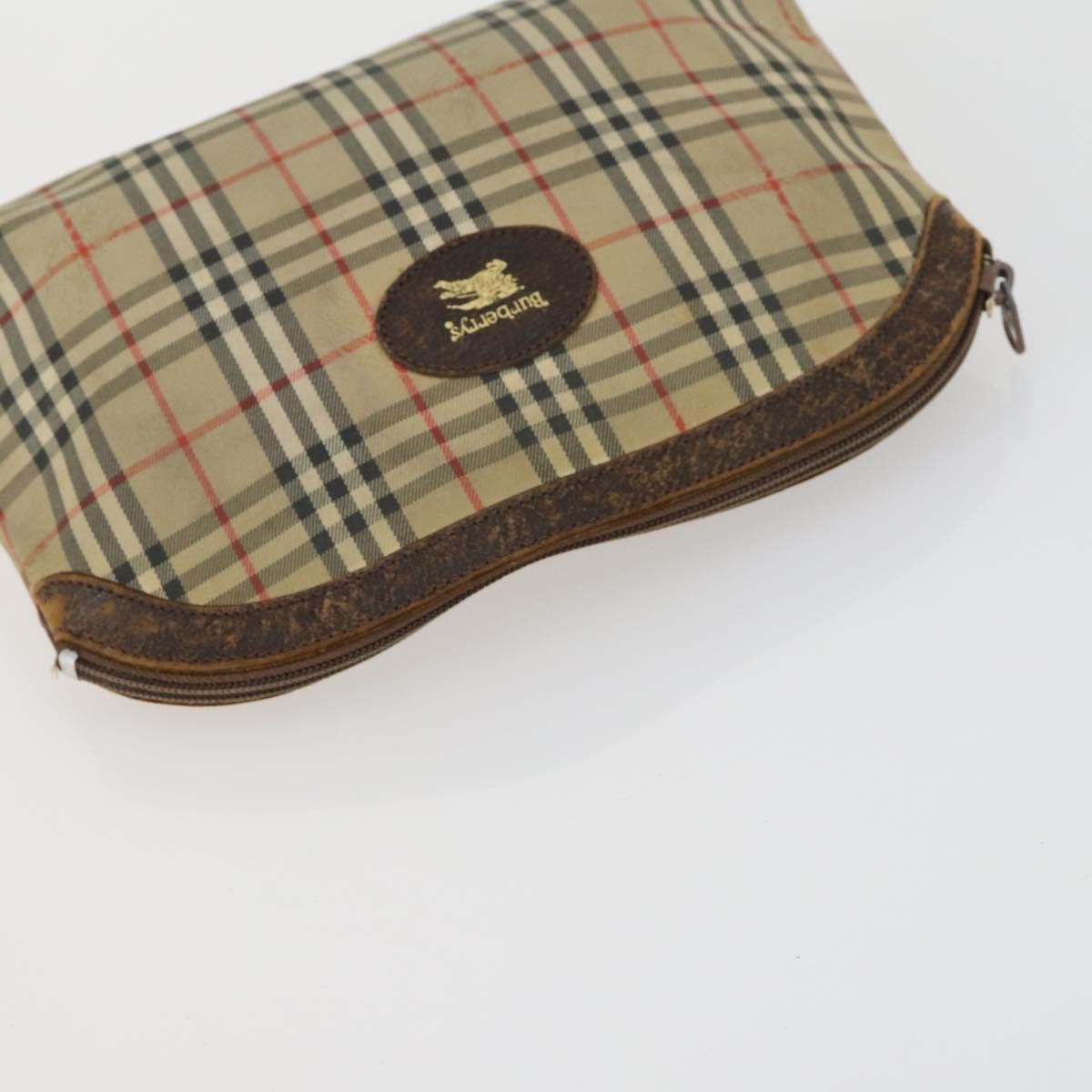 Burberrys Burberrys PRADA Nova Check Pouch Nylon Canvas 3 Set Pink Brown beige Authentic gh1623 Bag