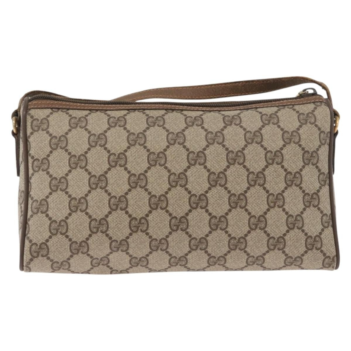 Gucci GUCCI GG Supreme Shoulder Bag PVC Beige Gold 89 02 086 Authentic BA12793