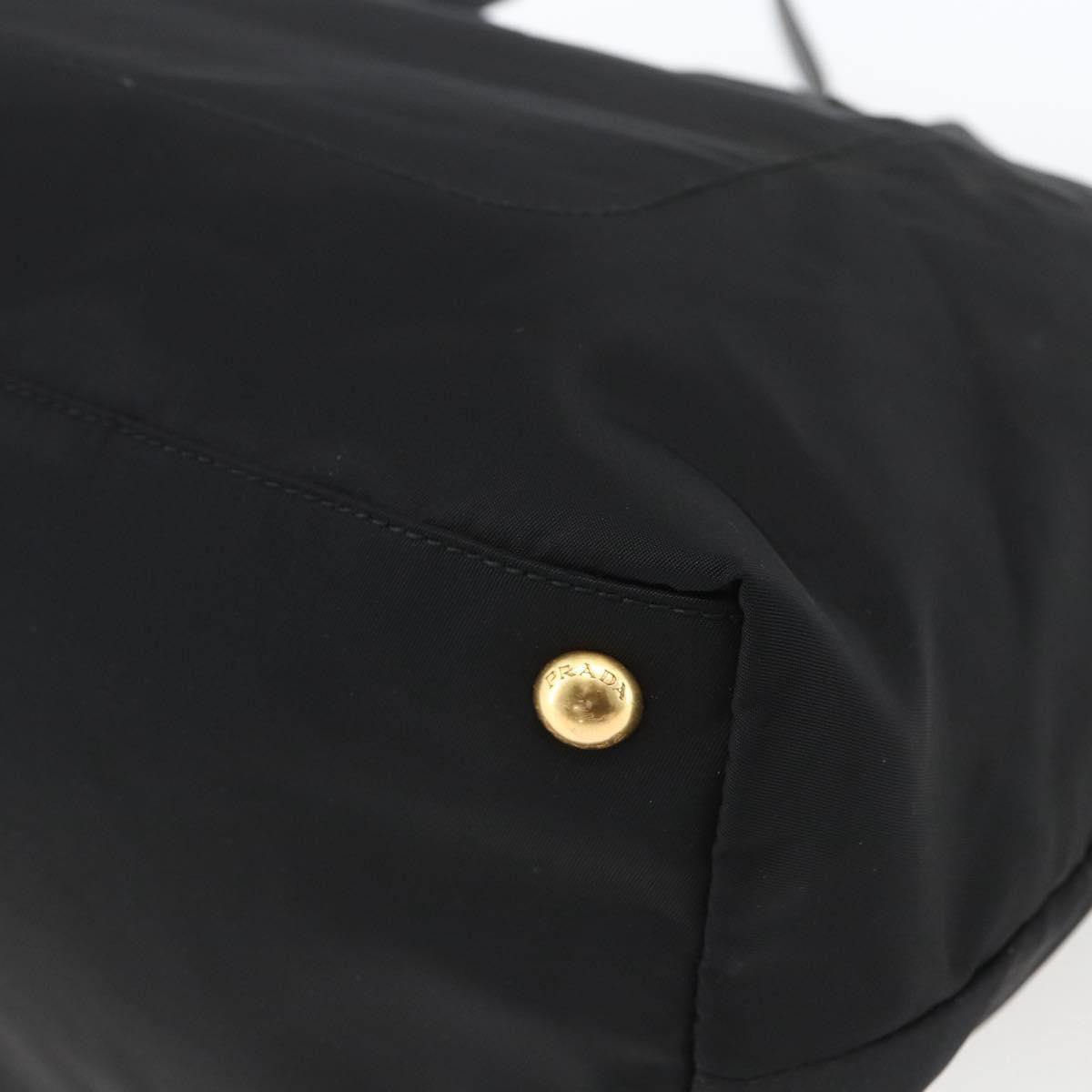 Prada PRADA Tote Bag Nylon 2way Black Gold Authentic ep12892