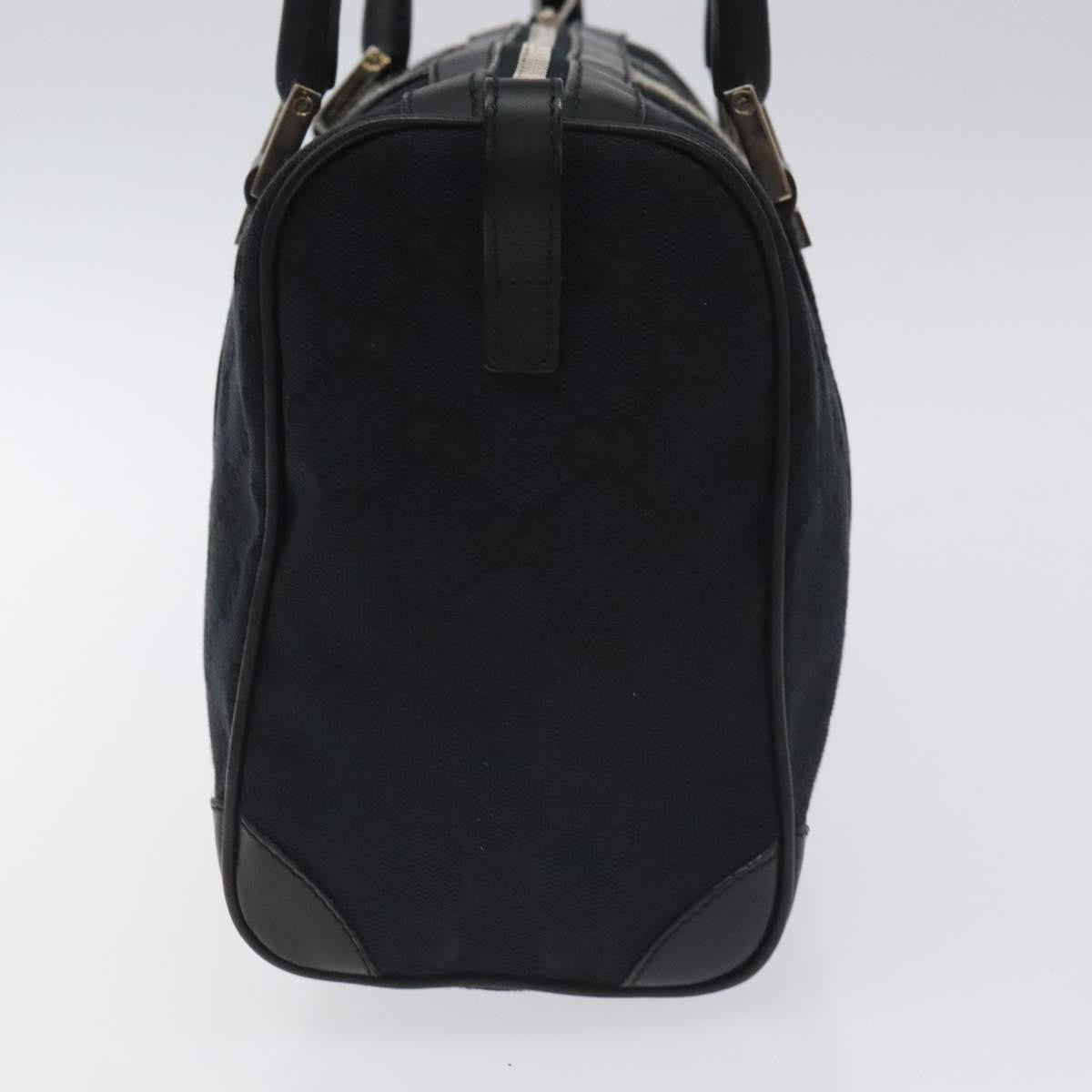 Gucci GUCCI GG Canvas Sherry Line Hand Bag Black Silver 000 0851 00221 Authentic am8716