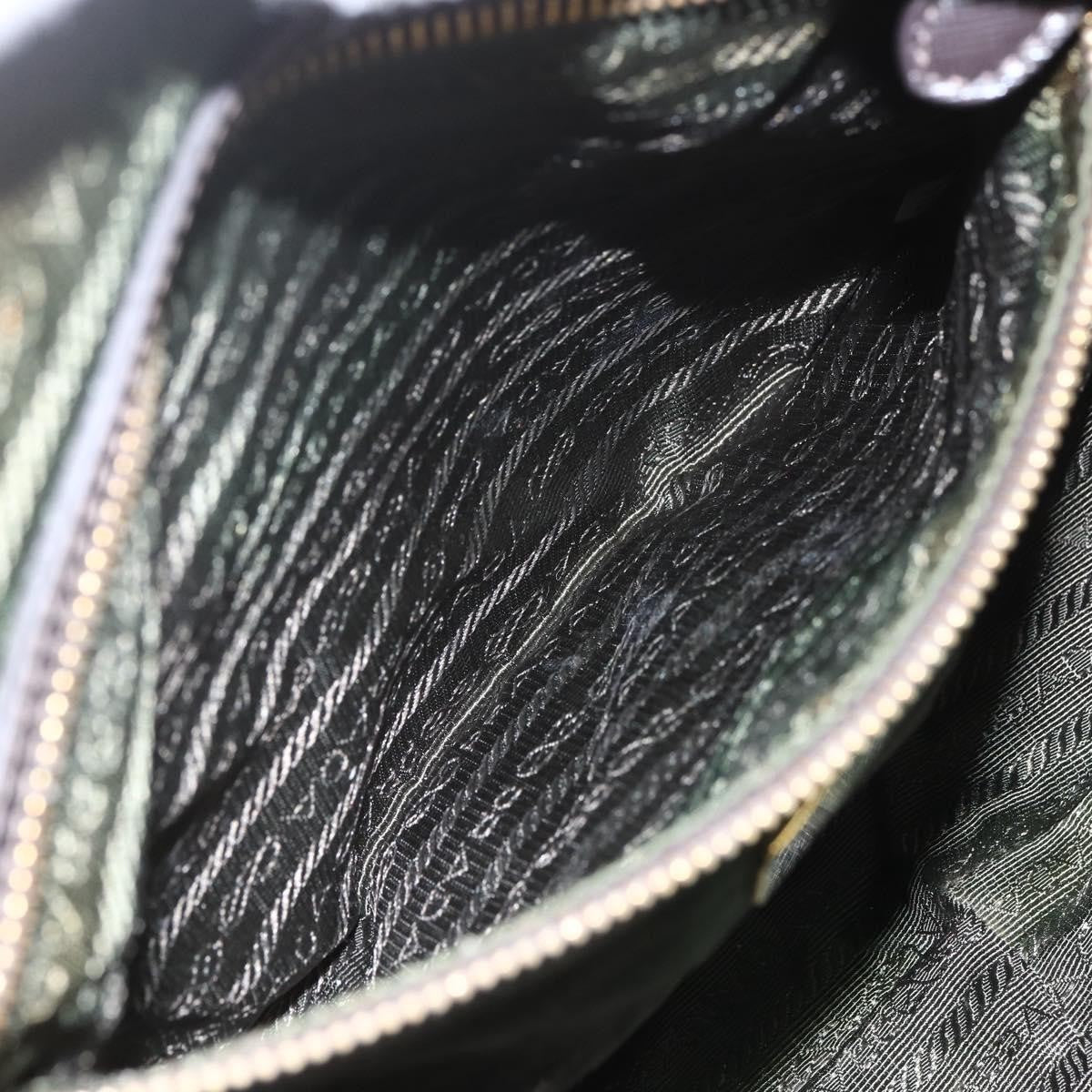 Prada PRADA Shoulder Bag Nylon Leather Khaki Gold Authentic 165173