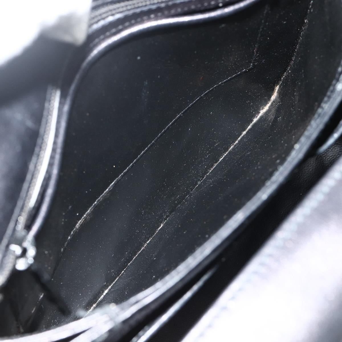 Gucci GUCCI Hand Bag Leather Black Gold Authentic ka4348