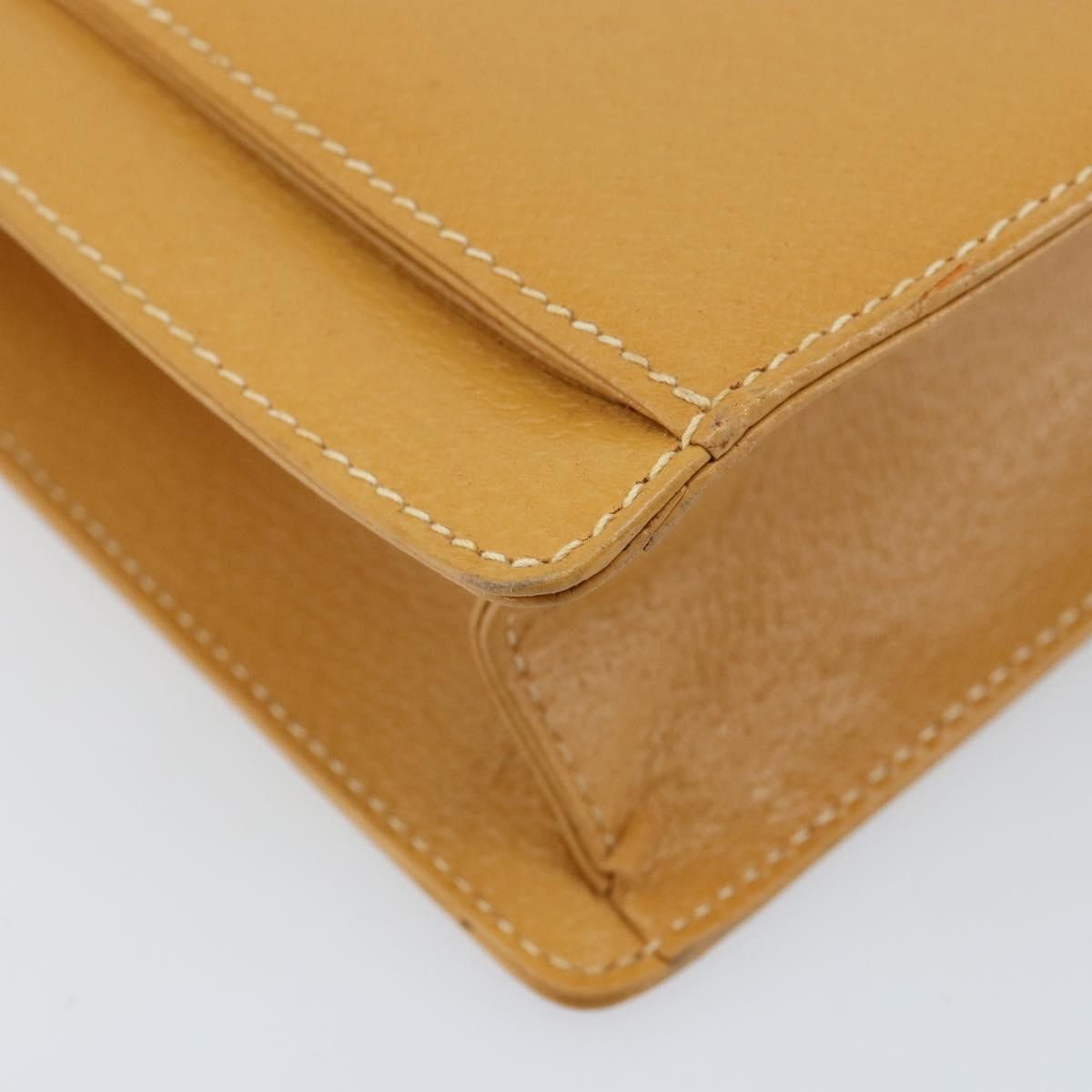 Gucci GUCCI Hand Bag Leather 2way Beige Gold Authentic 173886