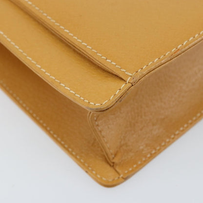 Gucci GUCCI Hand Bag Leather 2way Beige Gold Authentic 173886