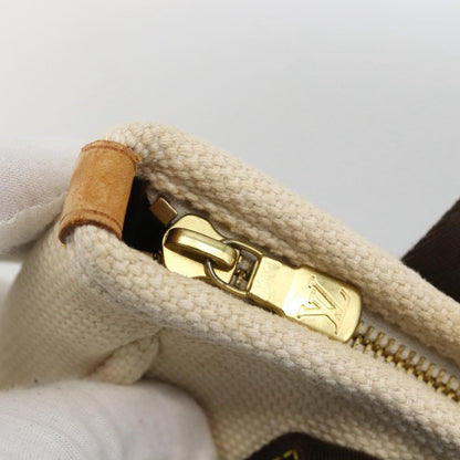Louis Vuitton LOUIS VUITTON Antigua Cabas PM Hand Bag Black Beige M40039 LV Authentic BA11190