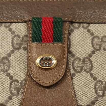 Gucci GUCCI GG Supreme Web Sherry Line Clutch Bag PVC Beige 89 01 032 Authentic 119134