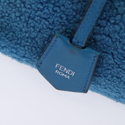 Fendi FENDI Hand Bag Mouton 2way Blue Silver Authentic 126111