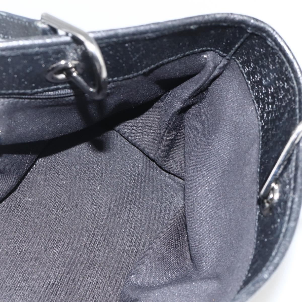 Gucci GUCCI GG Canvas Hand Bag Black Silver 120844 Authentic BA11644
