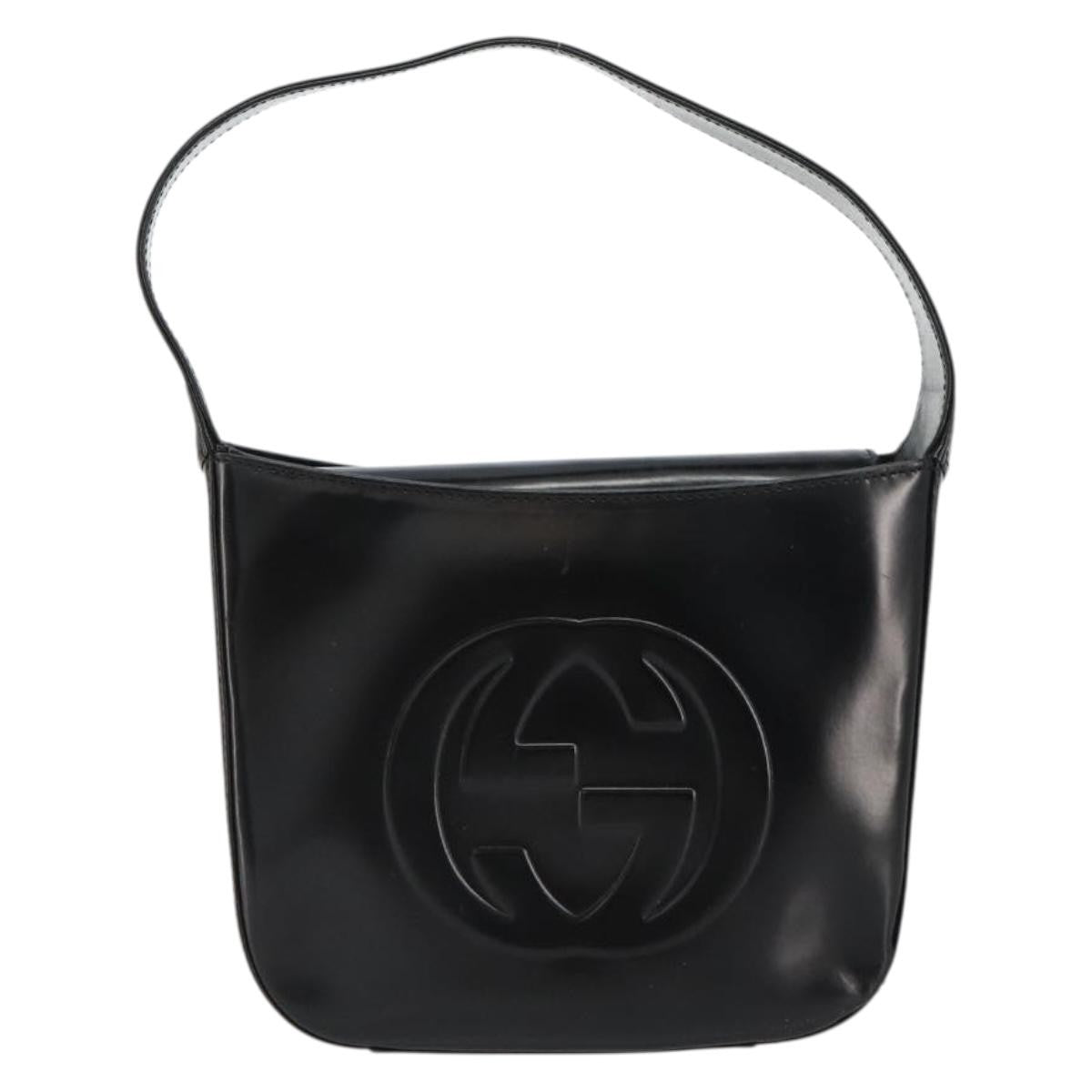 Gucci GUCCI Soho Hand Bag Patent leather Black Silver 007 0249 Authentic 182478