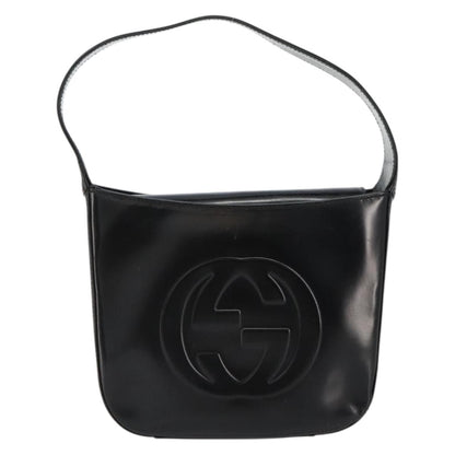 Gucci GUCCI Soho Hand Bag Patent leather Black Silver 007 0249 Authentic 182478