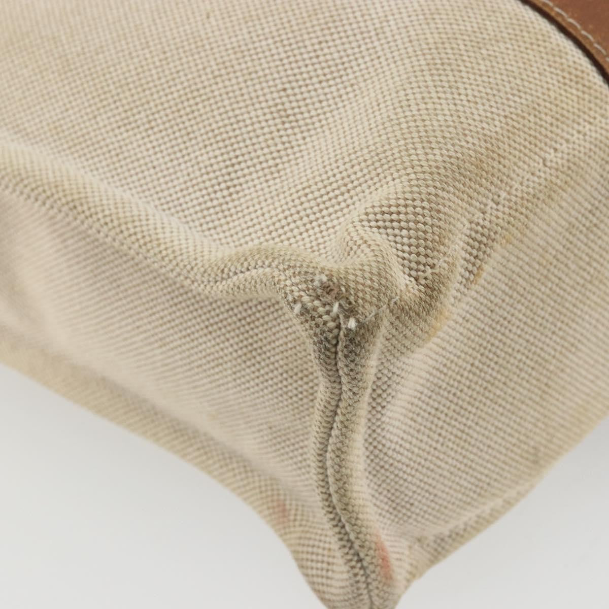 Hermès Hermès HERMES Sac Arne MM Hand Bag Canvas Beige Silver Authentic bs34423