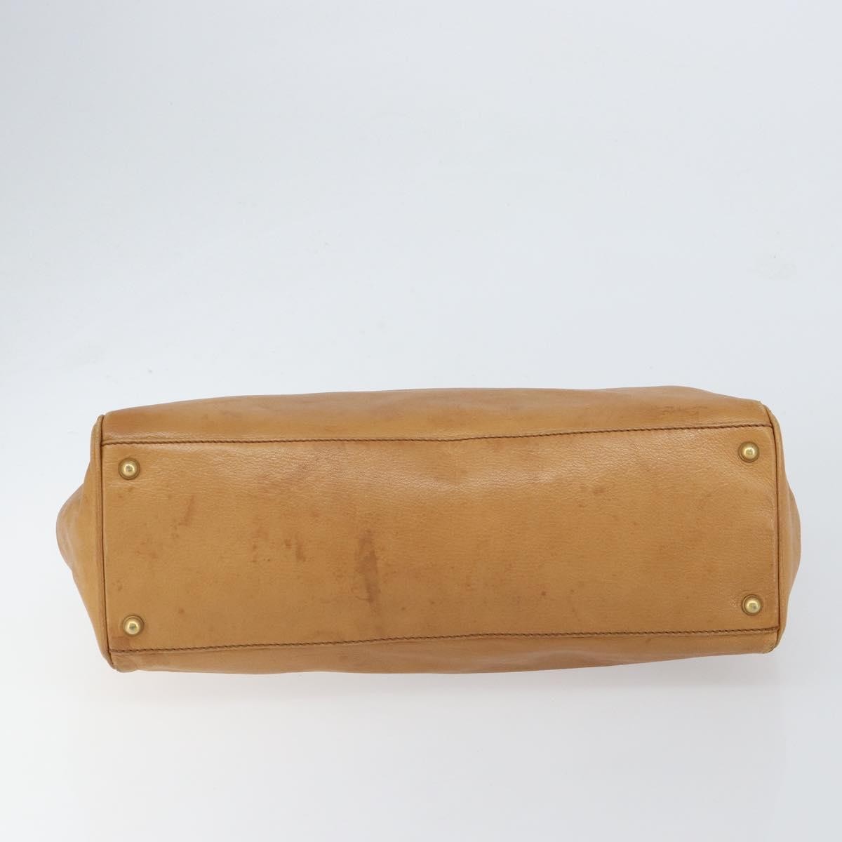 Gucci GUCCI Interlocking Hand Bag Leather Brown Gold 121551 Authentic ep11723