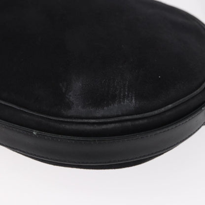 Dior Christian Dior Shoulder Bag Suede Black Gold Authentic 157242