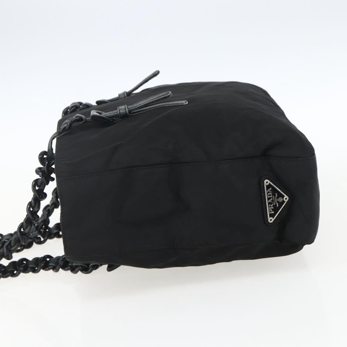 Prada PRADA Chain Shoulder Bag Nylon Black Authentic 170424