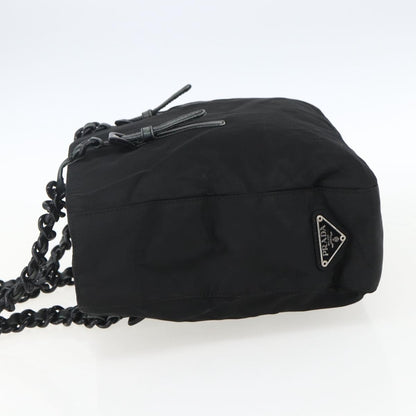 Prada PRADA Chain Shoulder Bag Nylon Black Authentic 170424