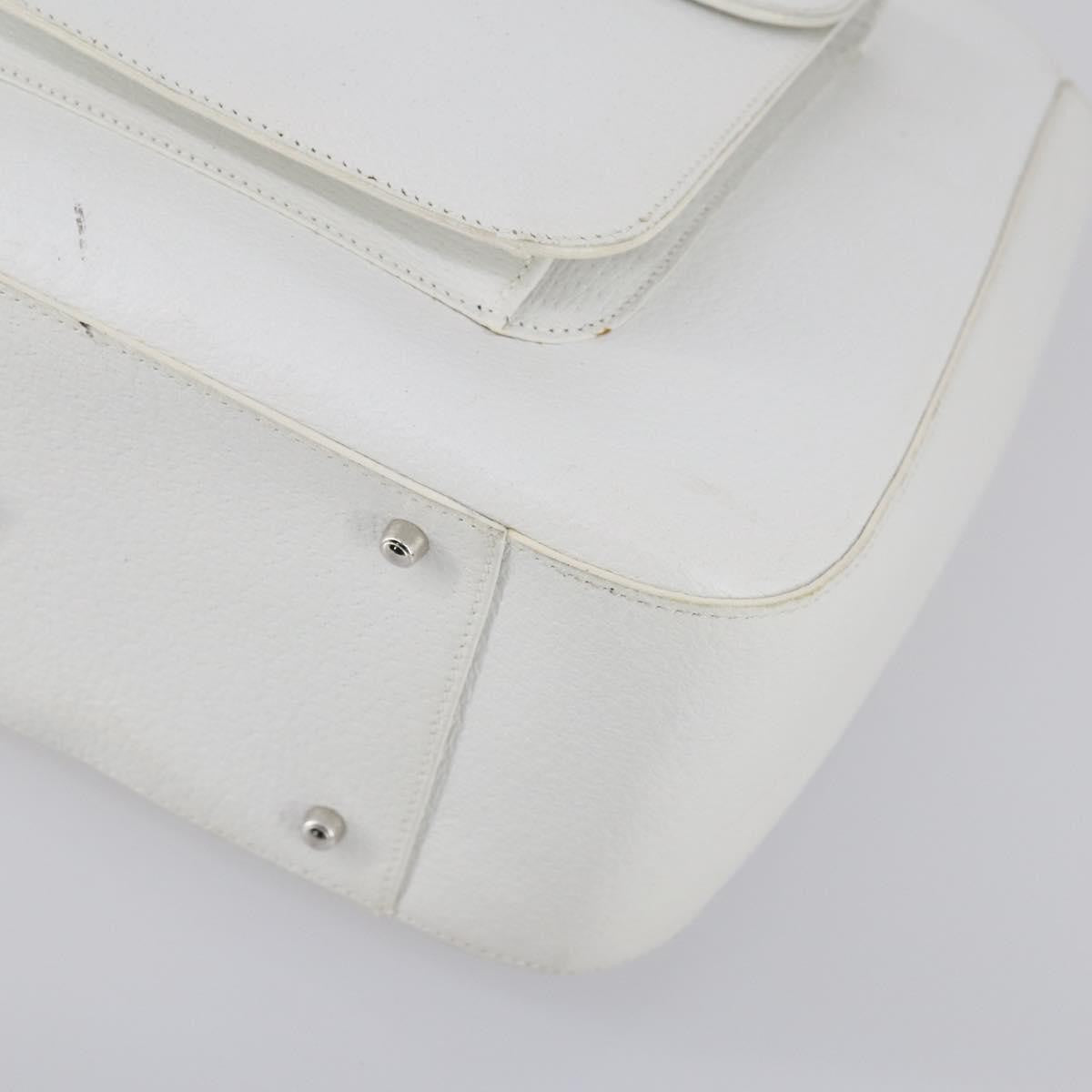 Gucci GUCCI Hand Bag Leather 2way White Silver 000 2058 0307 5 Authentic ep11566