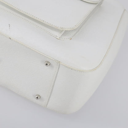 Gucci GUCCI Hand Bag Leather 2way White Silver 000 2058 0307 5 Authentic ep11566