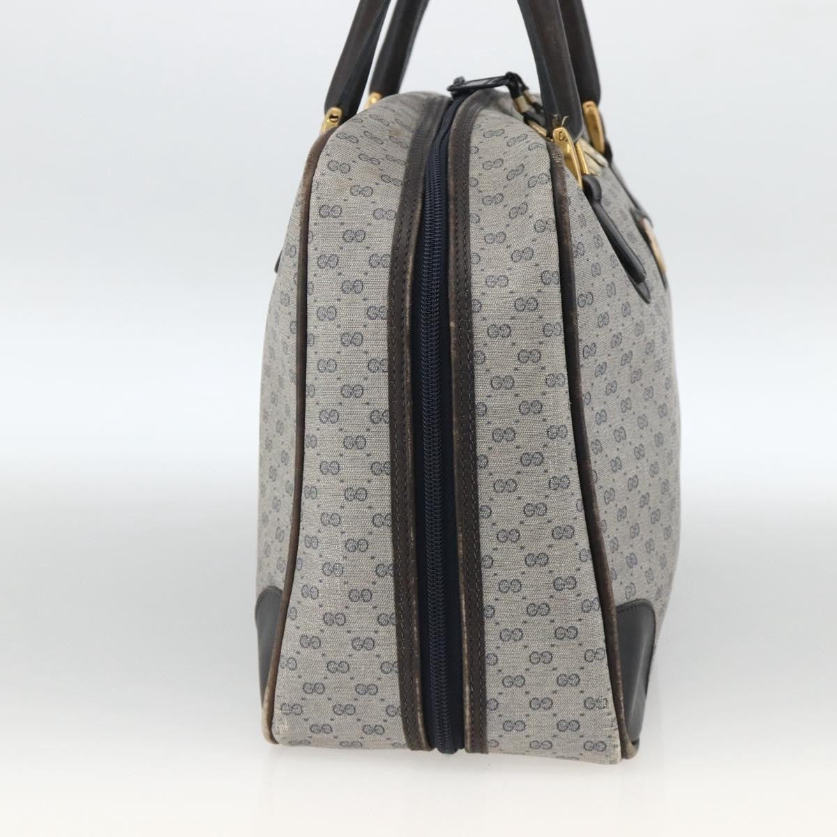 Gucci GUCCI Micro GG Supreme Hand Bag PVC Navy Gold 002 39 4330 Authentic fm5279