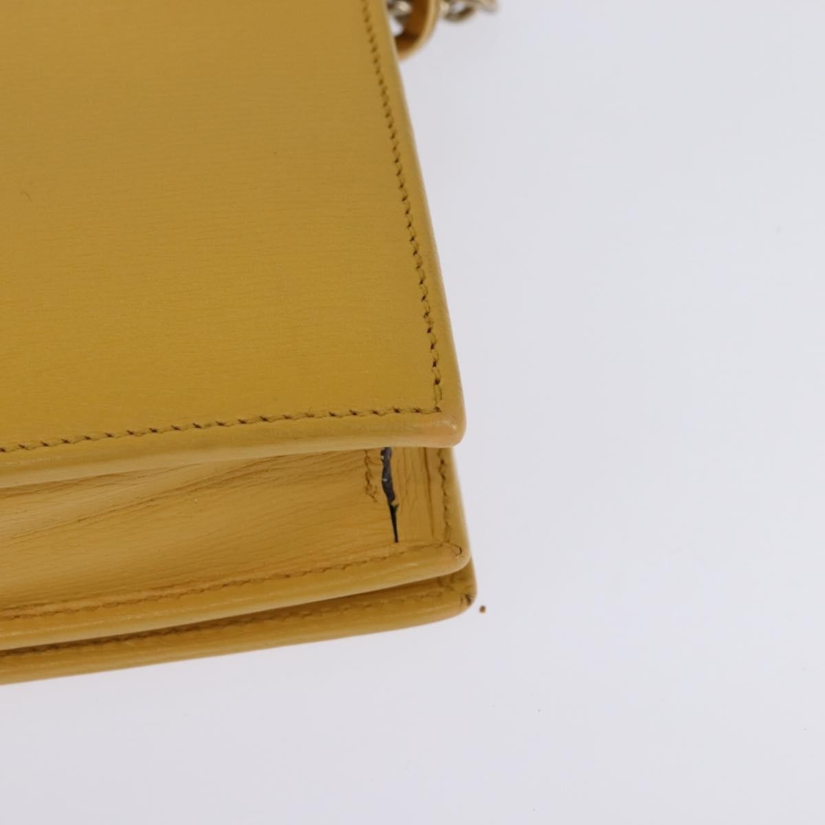 Gucci GUCCI Chain Shoulder Bag Leather Yellow 354697 Authentic 142696