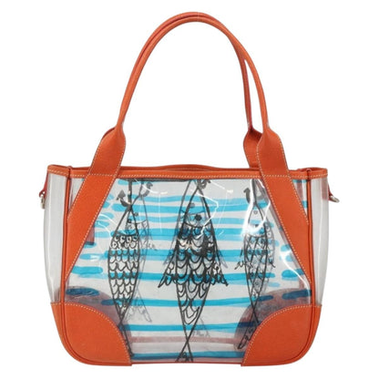 Prada PRADA Hand Bag Vinyl Clear Silver Authentic 161719