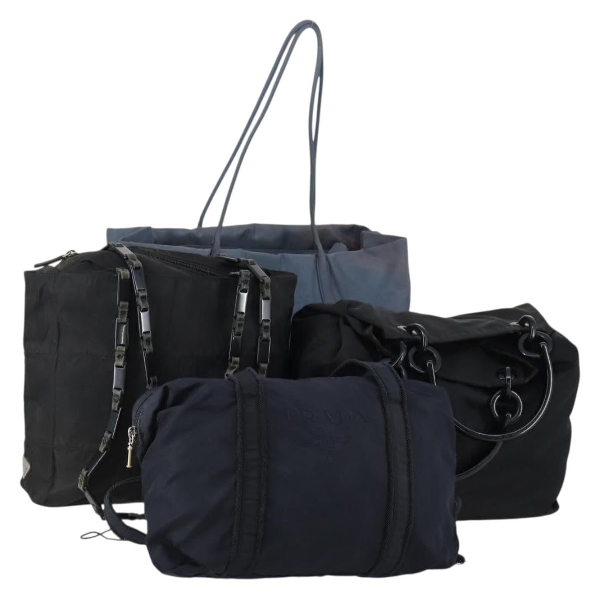 Prada PRADA Tote Bag Nylon 4 Set Black Blue Authentic 147053