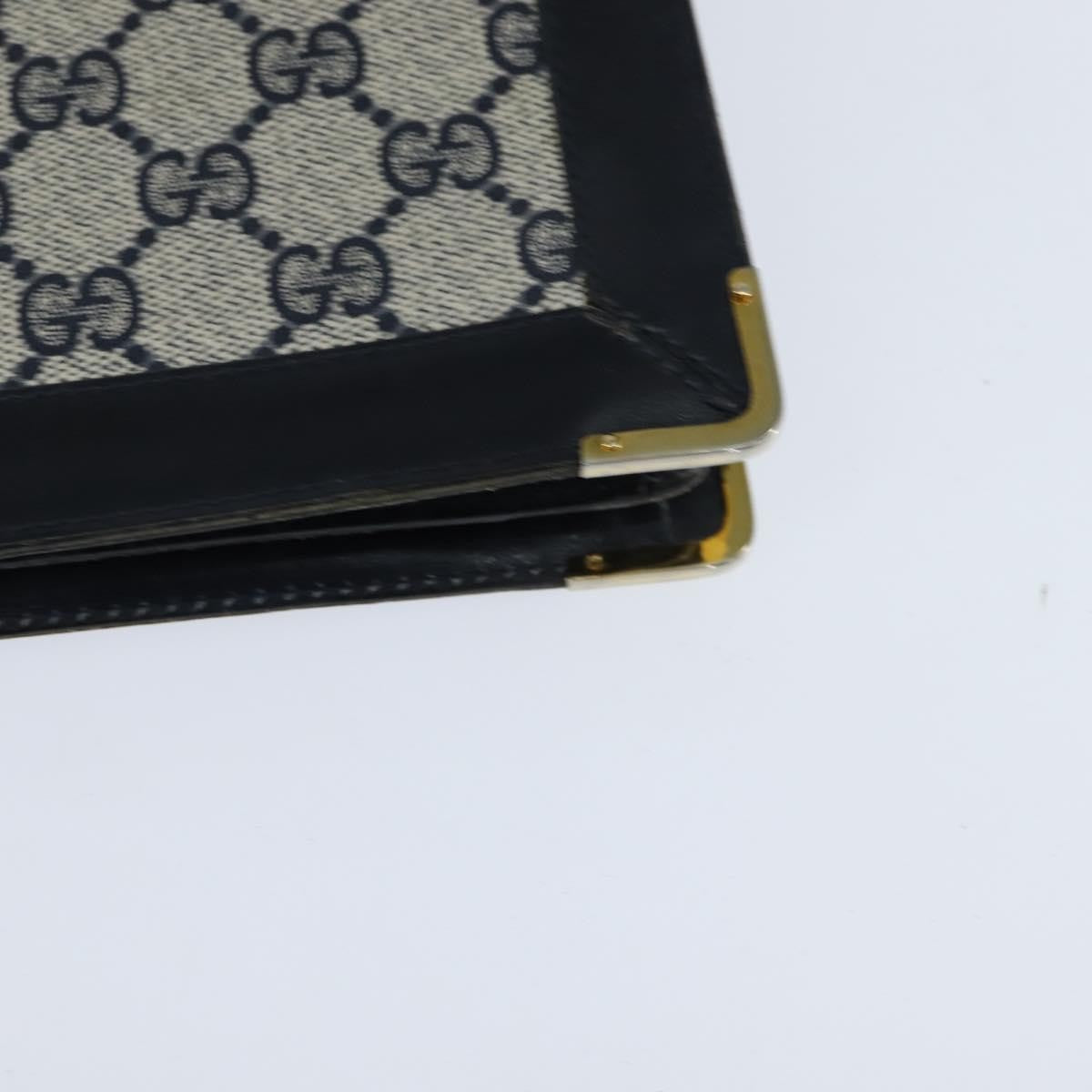 Gucci GUCCI GG Supreme Shoulder Bag PVC Navy Gold Authentic BA7379