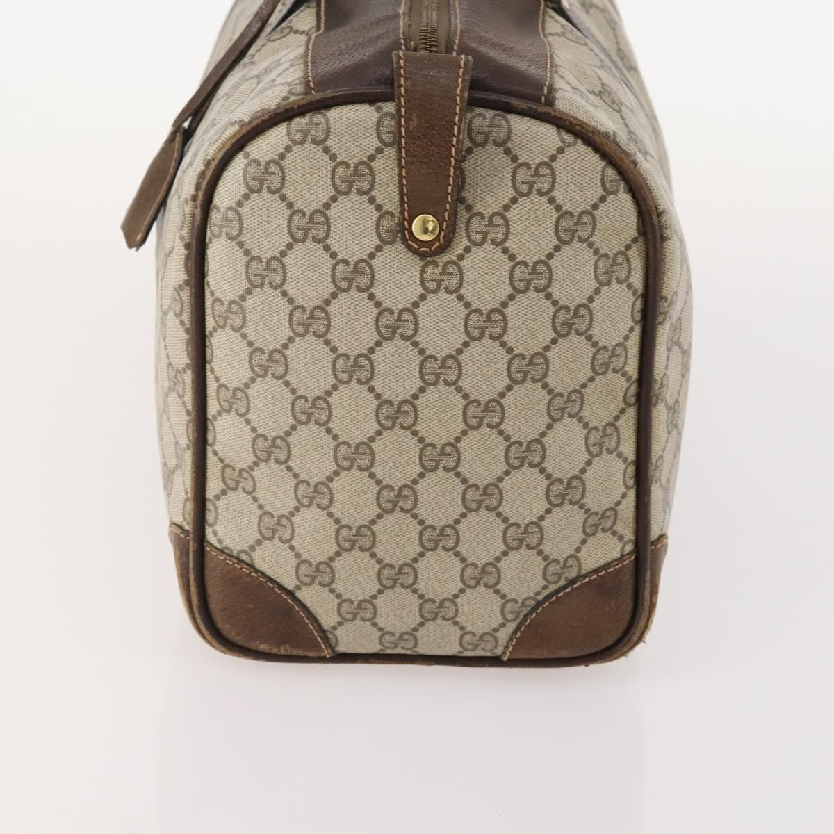 Gucci GUCCI GG Supreme Boston Bag PVC Beige Gold Authentic 175449
