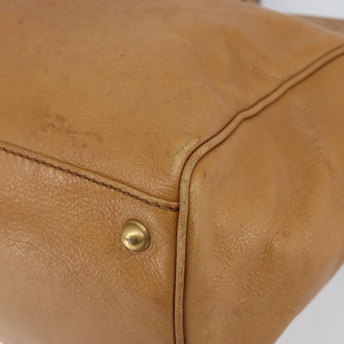 Gucci GUCCI Interlocking Hand Bag Leather Brown Gold 121551 Authentic ep11723
