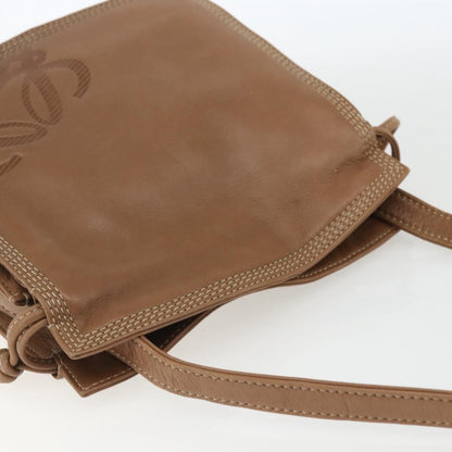 Loewe LOEWE Anagram Shoulder Bag Leather Brown Gold Authentic ep12651