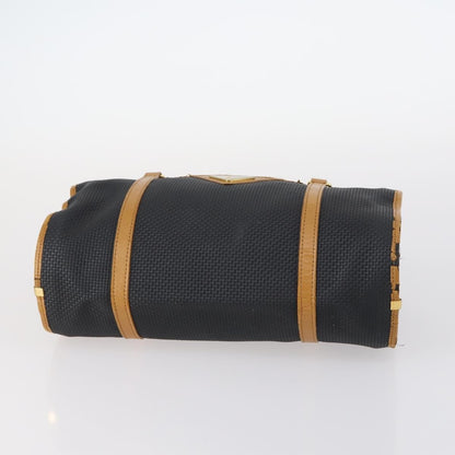 Saint Laurent SAINT LAURENT Hand Bag Leather 2 Set Black Gold beige Authentic am9229