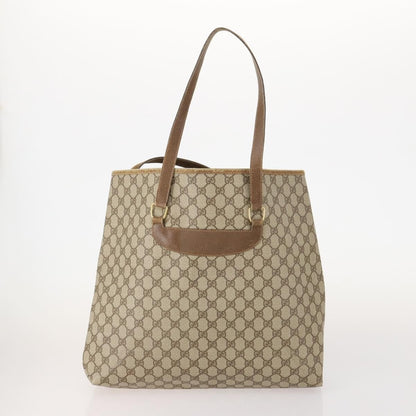 Gucci GUCCI GG Plus Supreme Web Sherry Line Tote Bag PVC 3 Set Beige Red Authentic BSZ437