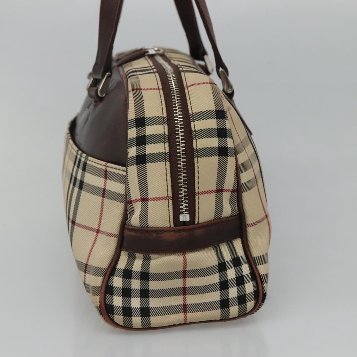 Burberry BURBERRY Nova Check Boston Bag Canvas Beige Authentic BD1812