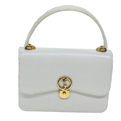 Gucci GUCCI Hand Bag Leather White Authentic yk12076