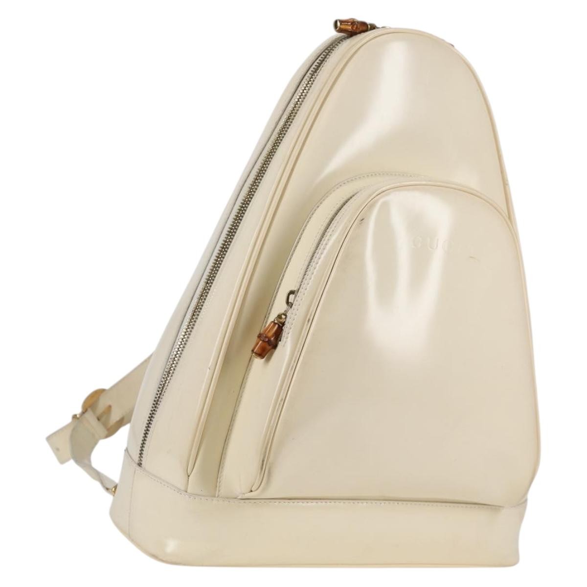 Gucci GUCCI Body Bag Enamel White Gold 003 2113 0027 Authentic bs28429