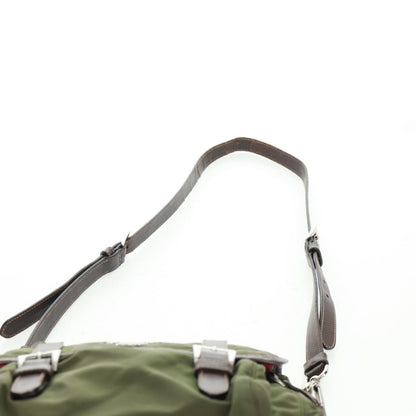 Prada PRADA Shoulder Bag Nylon Green Silver Authentic 161408