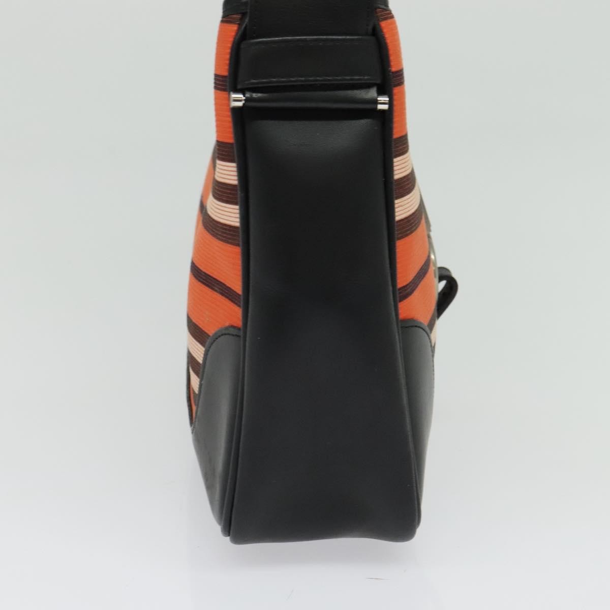 Burberry BURBERRY Blue Label Shoulder Bag Canvas Orange Silver Authentic 140671
