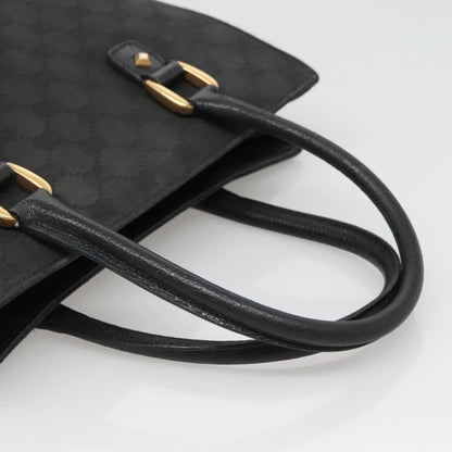 Gucci GUCCI GG Canvas Hand Bag Black Gold 120895 Authentic 130978