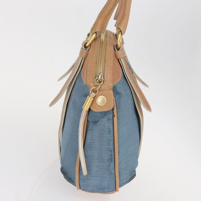 Loewe LOEWE Anagram Hand Bag Nylon Blue Gold Authentic bs31204