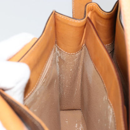 Celine CELINE Macadam Canvas Hand Bag PVC Leather Brown Gold Authentic YKZ1290