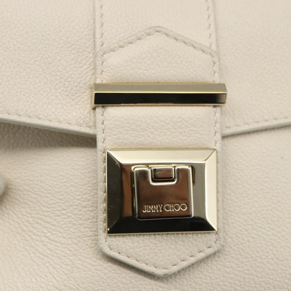 Jimmy Choo Jimmy Choo Chain Shoulder Bag Leather White Gold Authentic bs31956
