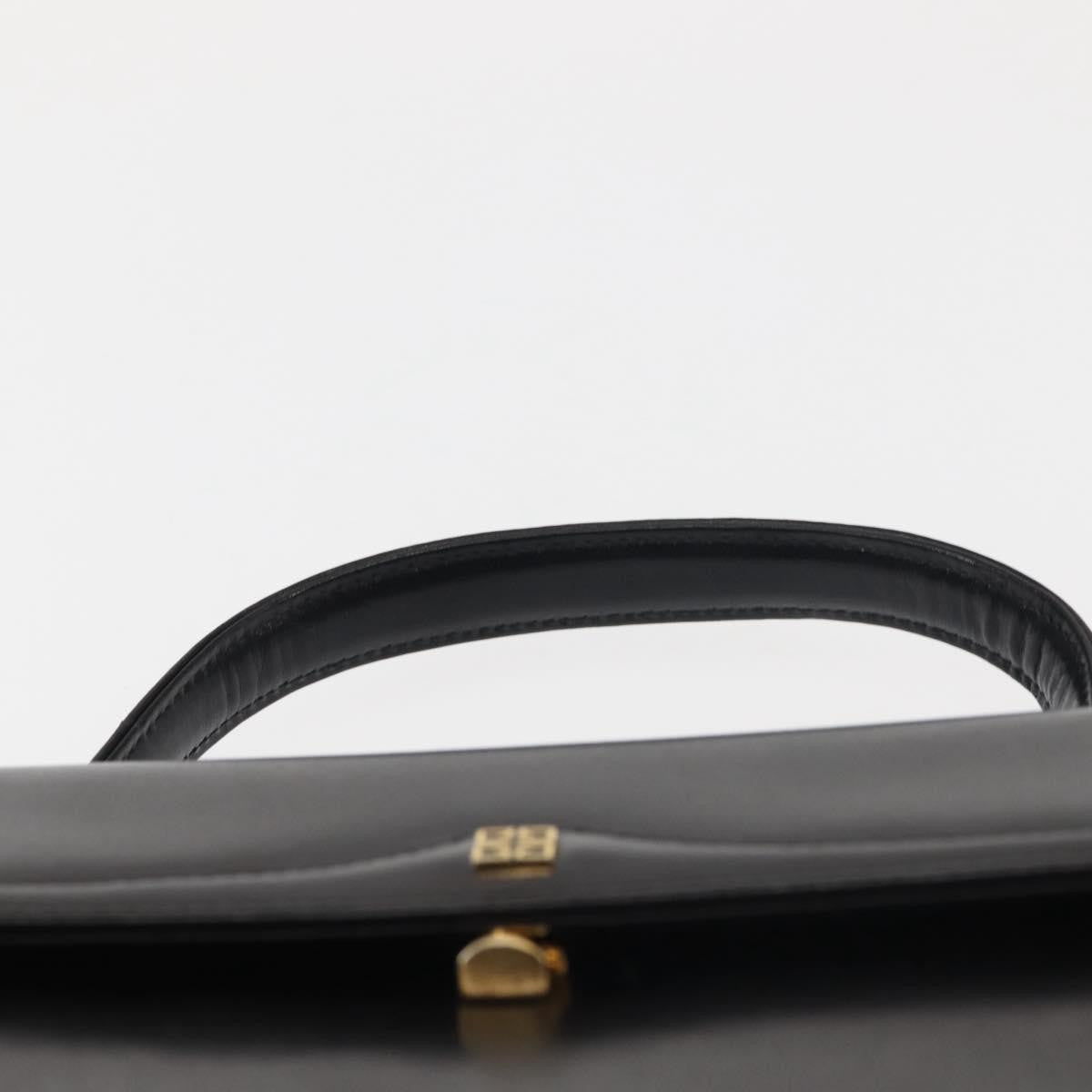 Givenchy GIVENCHY Hand Bag Leather Black Gold Authentic BA6452